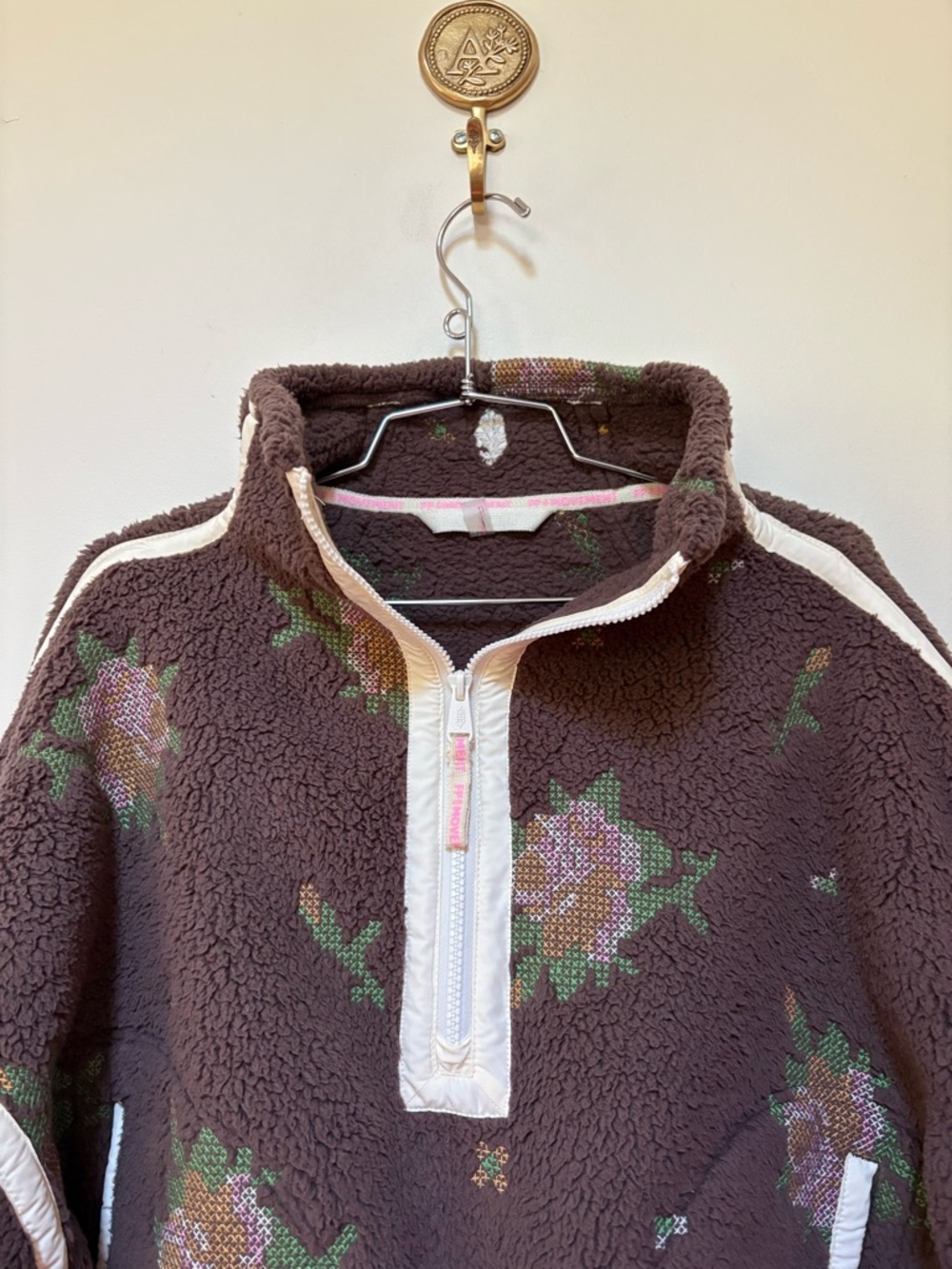 NWOT Free People FP Movement Mountain High Embroidered HalfZip Fleece Size Small - Picture 9 of 13